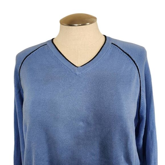 Izod XFG Cool-FX vneck sweater blue black trim size XL - Picture 2 of 7